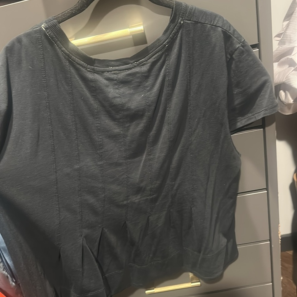 Anthropologie Pilcro Pleated Swing Tee Black Onyx sz XL - Picture 7 of 7